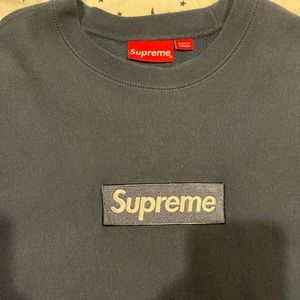Supreme Navy Box Logo Sweatshirt Crewneck